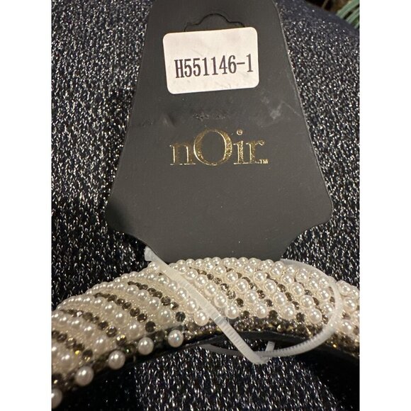 Noir Pearl & Rhinestone Embellished Headband - Picture 3 of 5